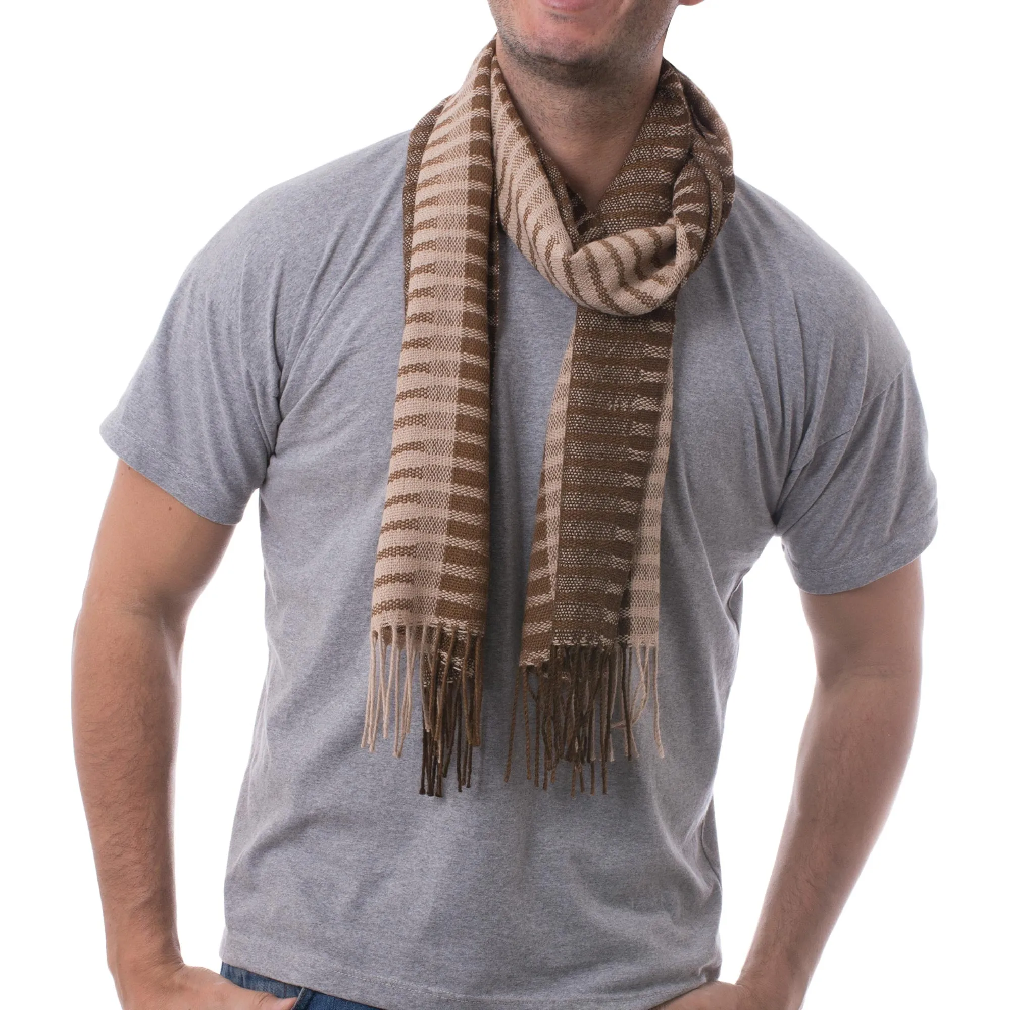 100% alpaca men's scarf: Arequipa Adventure