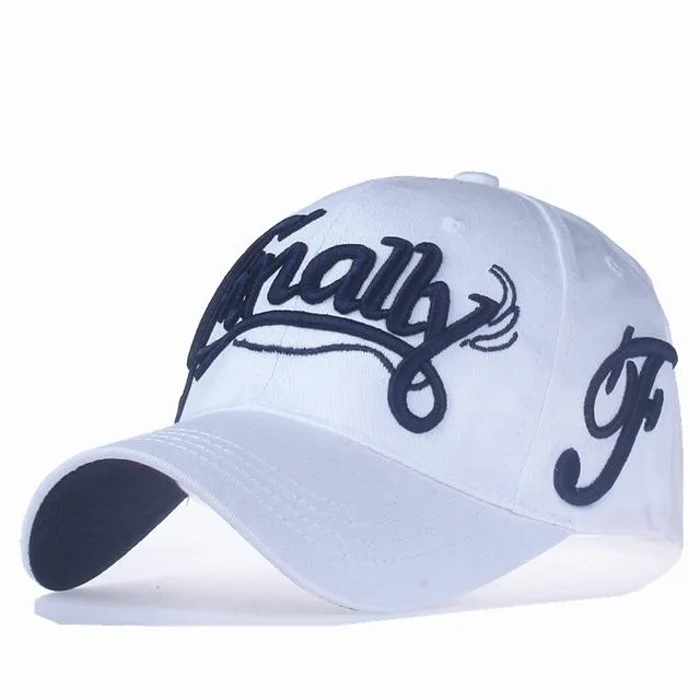 100% Cotton Letter Embroidered Casual Snapback Baseball Cap