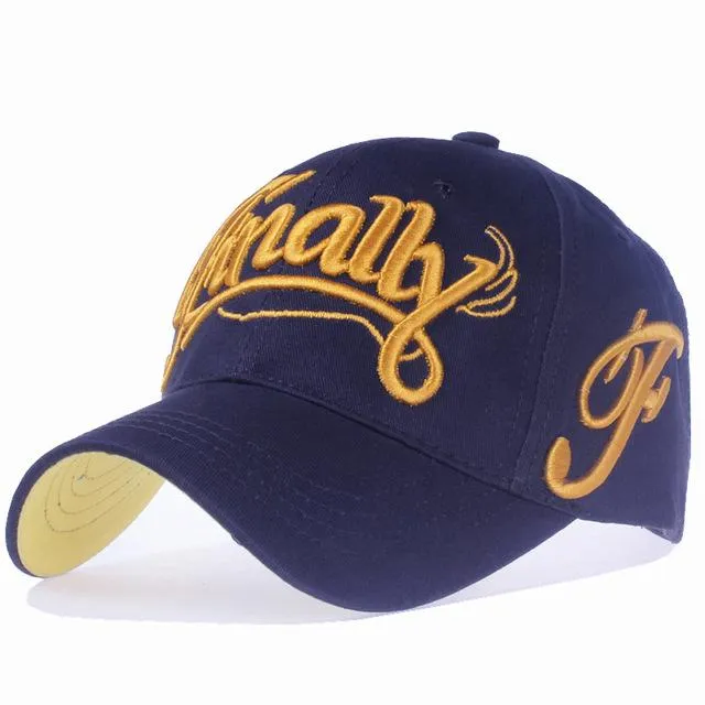 100% Cotton Letter Embroidered Casual Snapback Baseball Cap