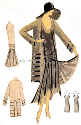 1930s Vintage Dress with Slip, Coat, and Hat - SE30-3891