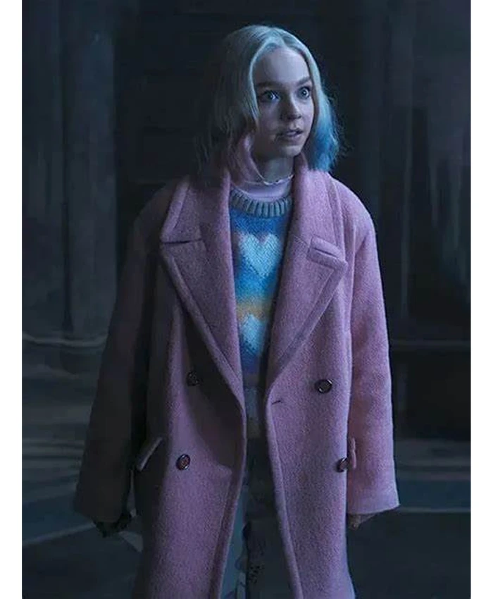 2022 Emma Myers Pink Coat Wednesday