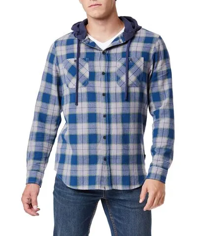 UNIONBAY Light Blue Plaid Flannel Hoodies for Men 7/29/2019