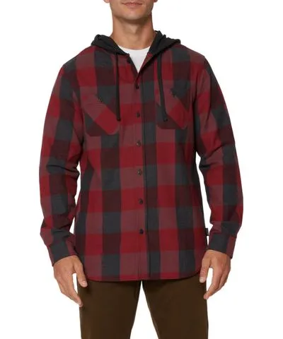 UNIONBAY Flame Red Plaid Flannel Hoodies for Men 8/10/2022