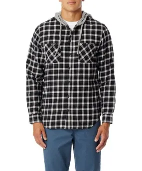 UNIONBAY Black Switchback Plaid Flannel Hoodies for Men 8/23/2021