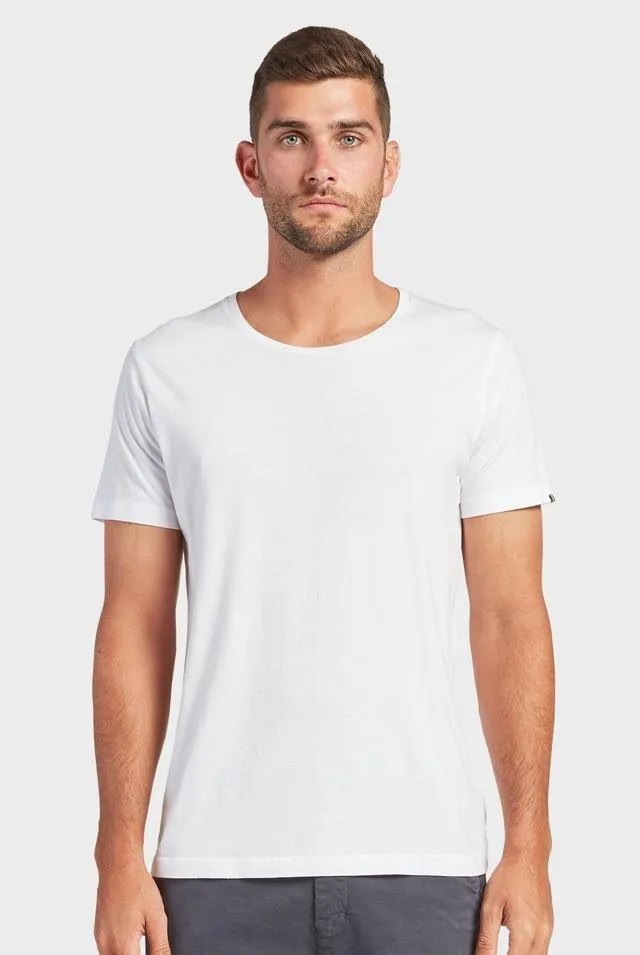 Academy Brand White Crew Neck Tee - Acad Basic - Shop Now