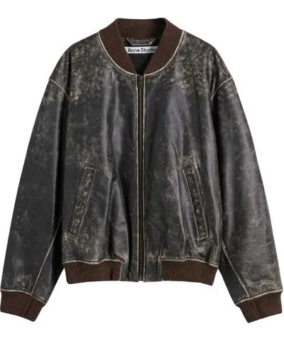 Acne Studios Men's Liev Leather Bomber Coat