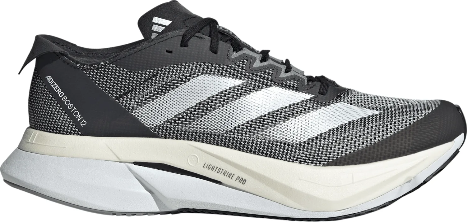 Adidas Women's Adizero Boston 12 Shoes in Core Black/Cloud White/Carbon