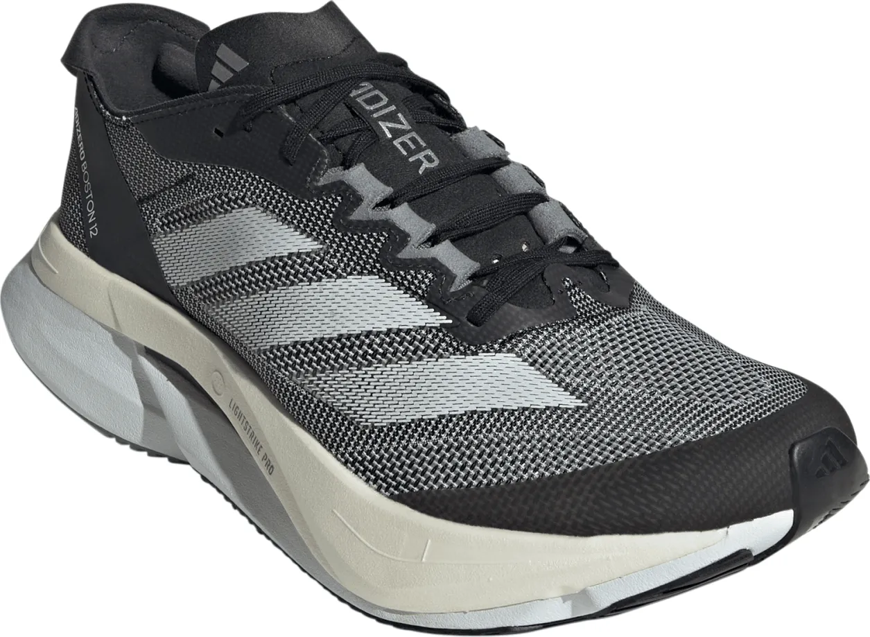 Adidas Women's Adizero Boston 12 Shoes in Core Black/Cloud White/Carbon