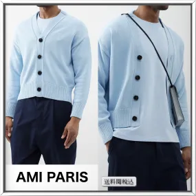 AMI PARIS Logo Design Cardigans