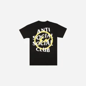 Anti Social Social Club x Fragment Yellow Bolt Tee (FW19) Black