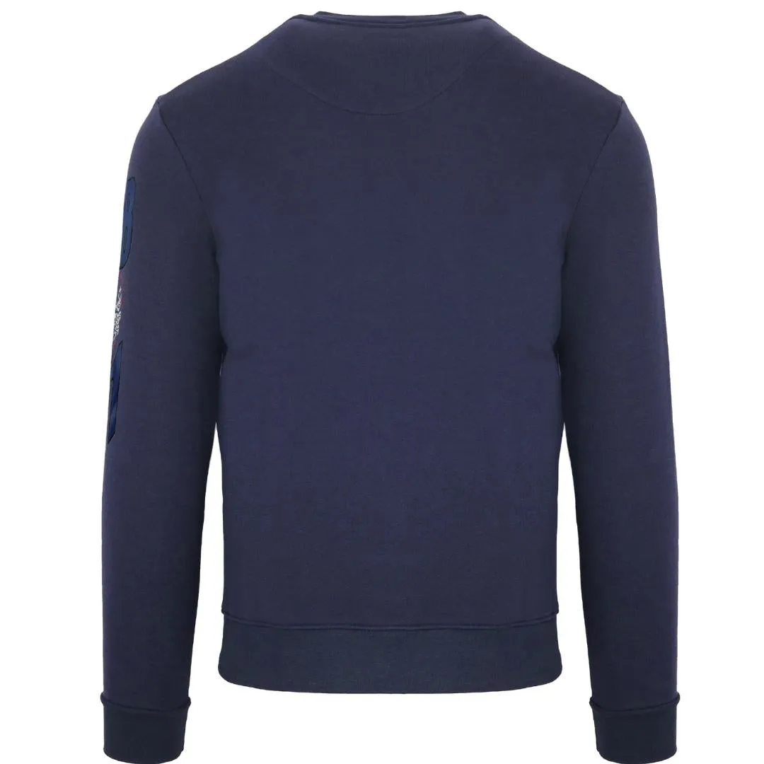 Aquascutum Blue Small Logo Embossed Circle Sweatshirt