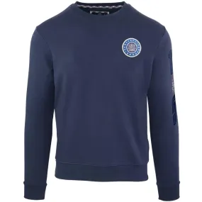 Aquascutum Blue Small Logo Embossed Circle Sweatshirt