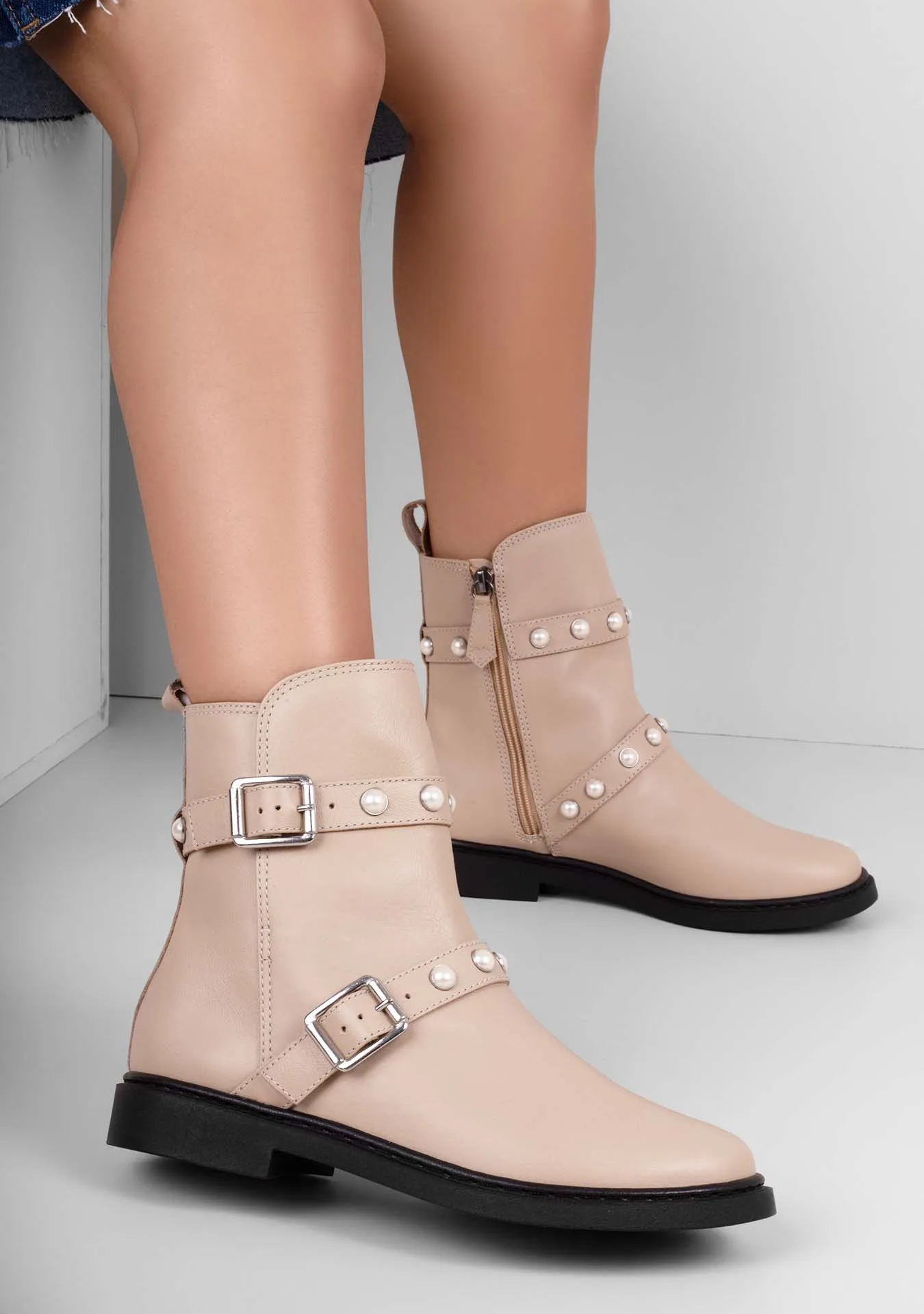 Beige Augusta Boots