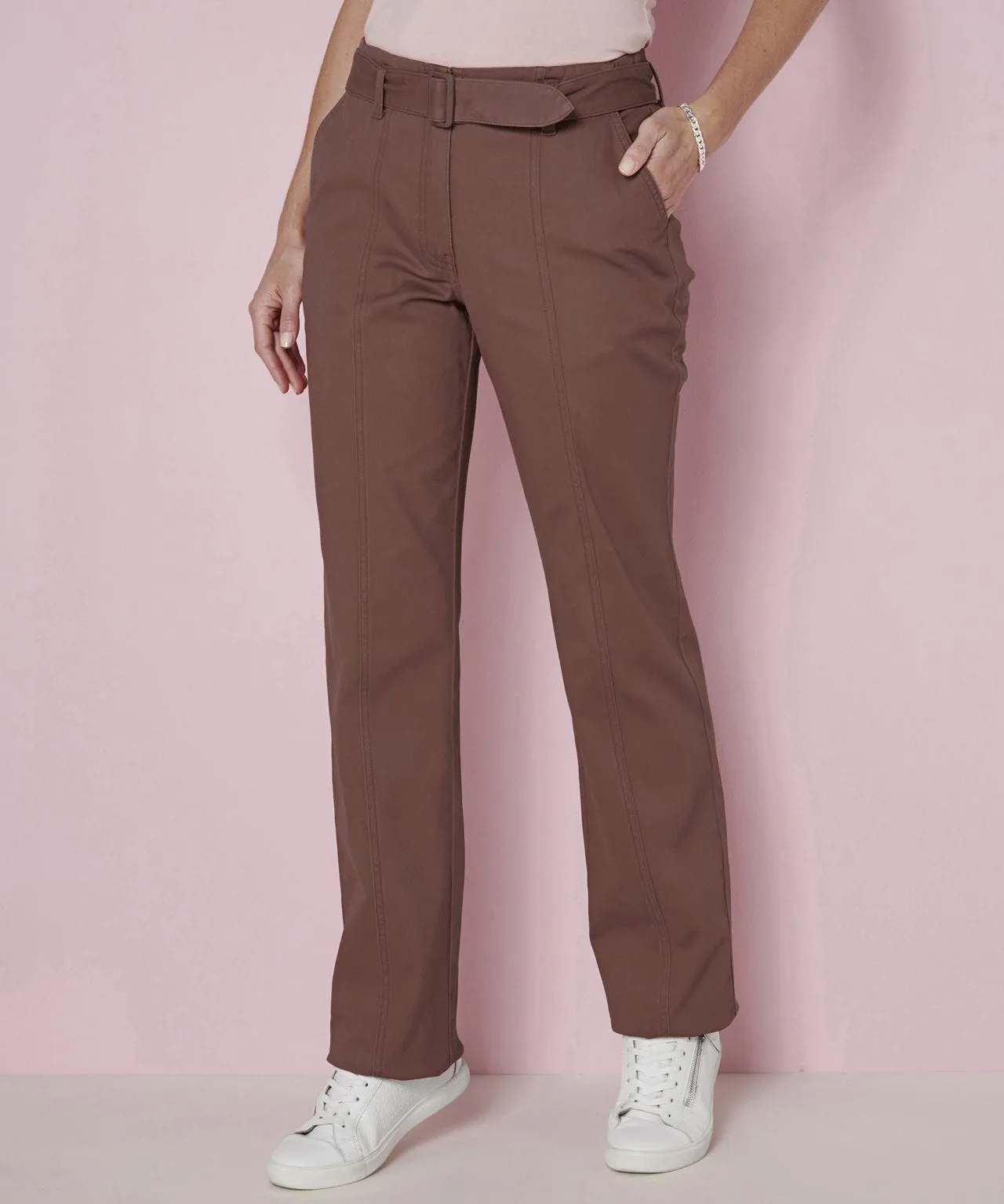 Wide-leg Trousers with Belt Fastening