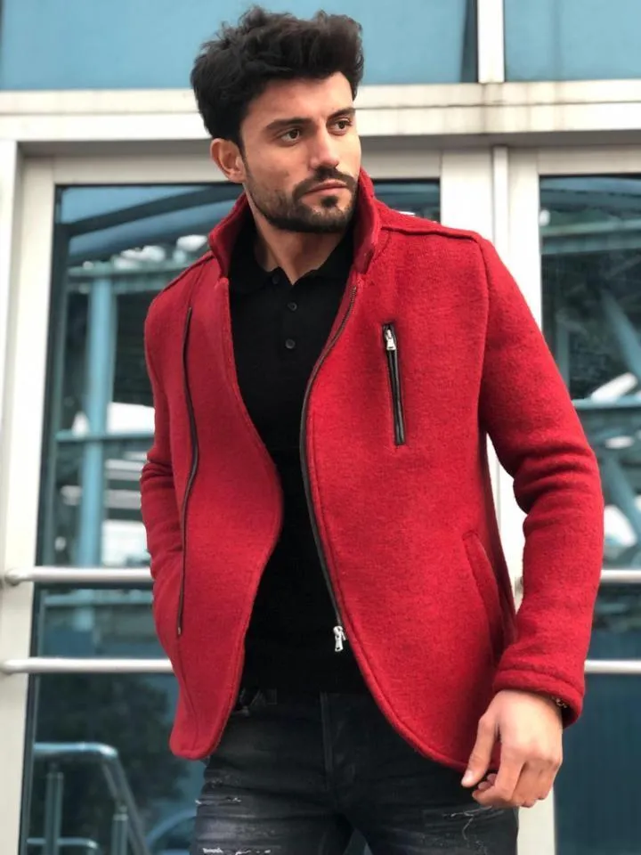 Red Wool Jacket for Men - Bernard