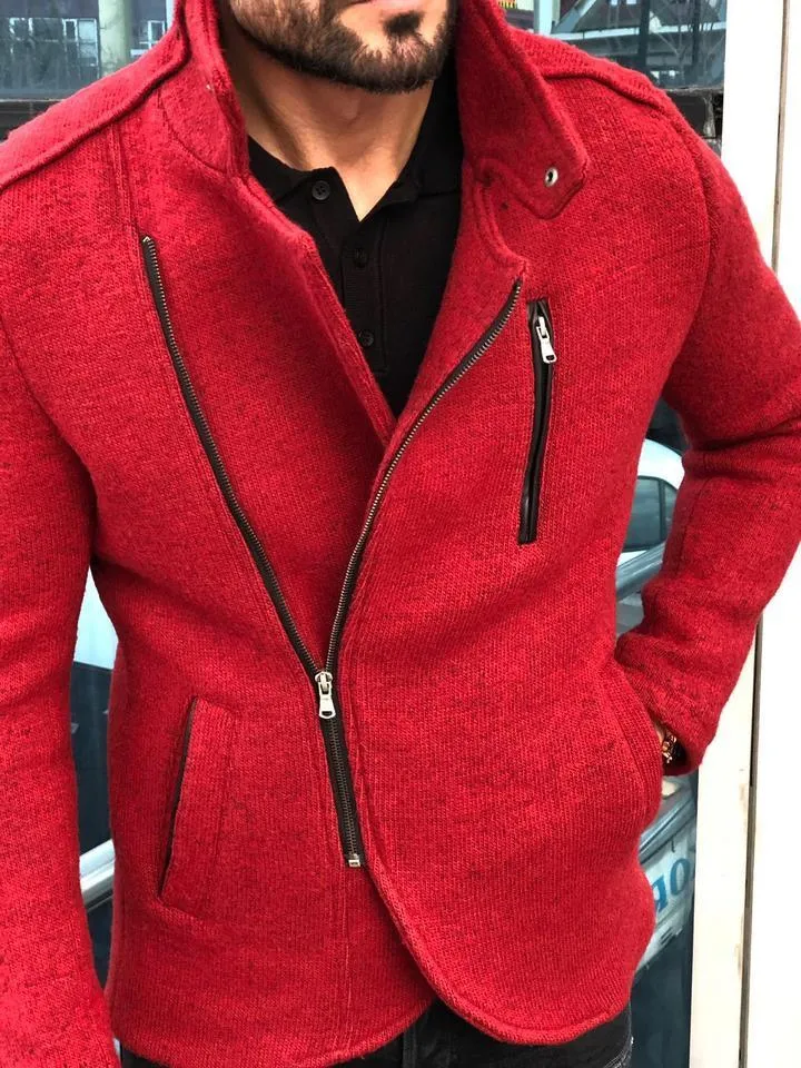 Red Wool Jacket for Men - Bernard