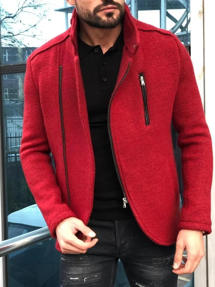 Red Wool Jacket for Men - Bernard