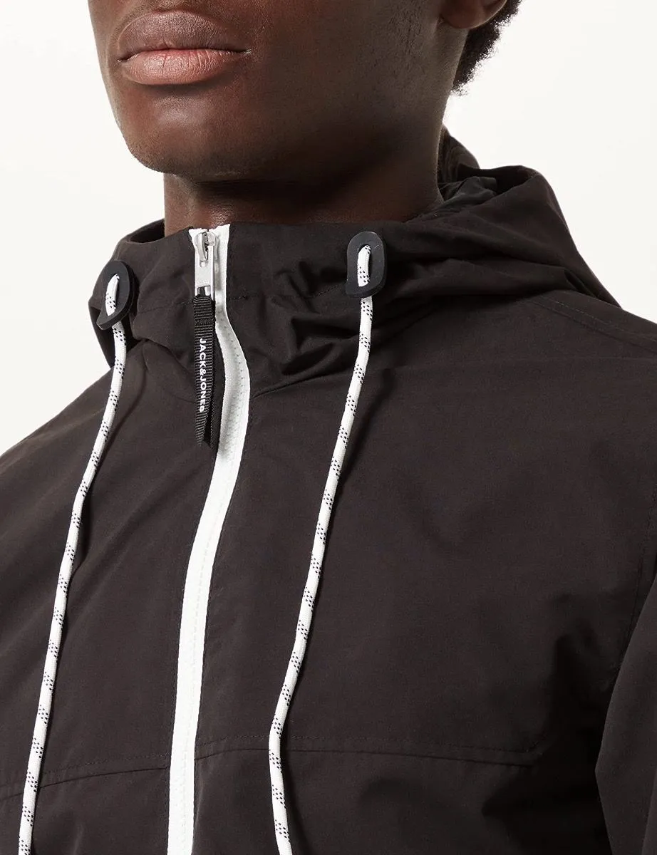 Black Casual Hooded Jacket by Jack & Jones