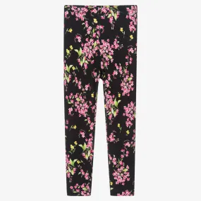 Black Floral Leggings for Girls