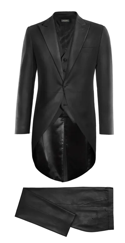 Black morning coat and waistcoat in black