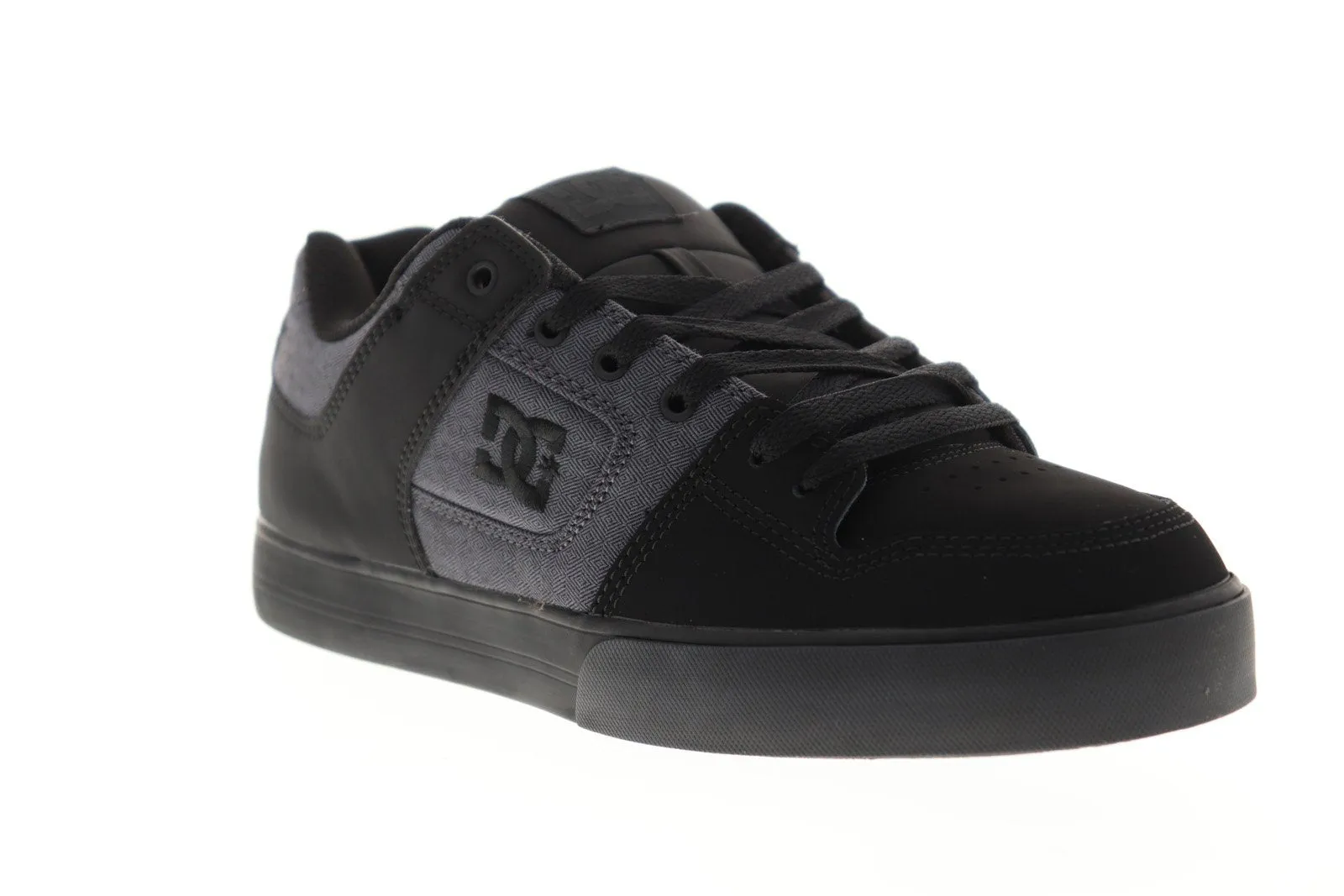 Black Nubuck Leather Low Top Skate Sneakers Shoes for Men by DC - Pure TX SE 320423