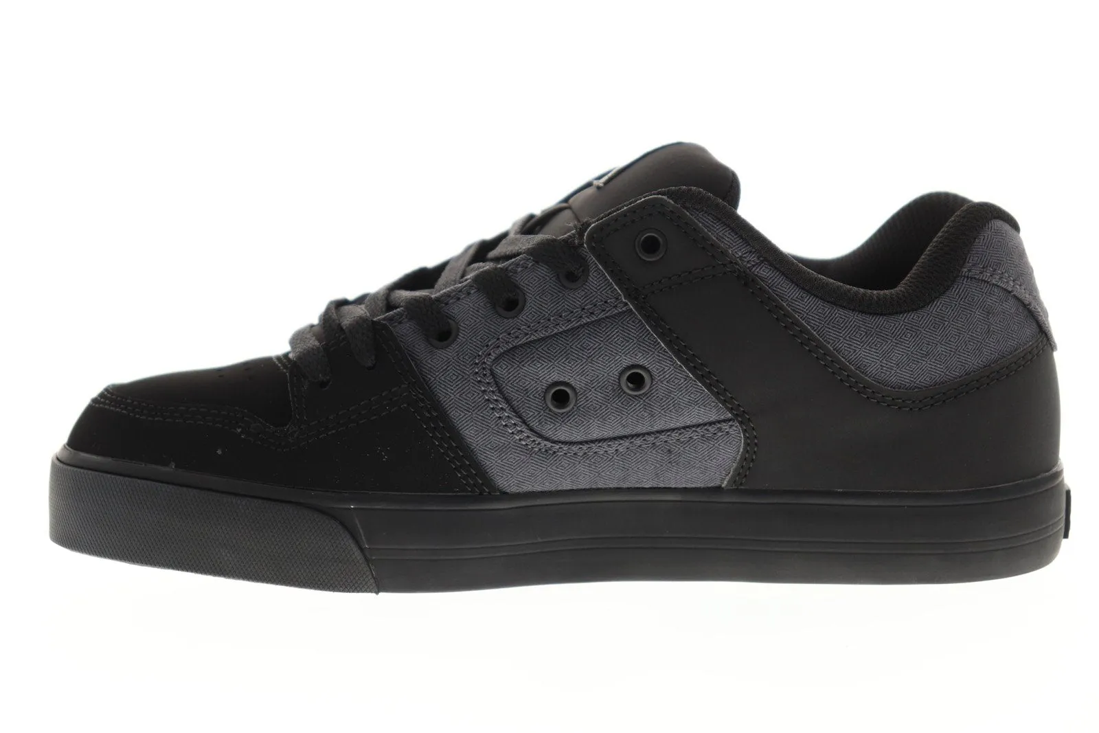 Black Nubuck Leather Low Top Skate Sneakers Shoes for Men by DC - Pure TX SE 320423