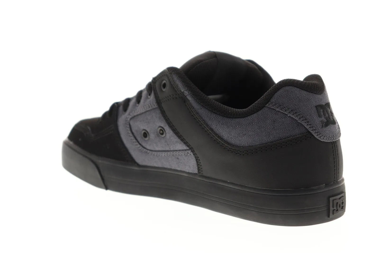 Black Nubuck Leather Low Top Skate Sneakers Shoes for Men by DC - Pure TX SE 320423