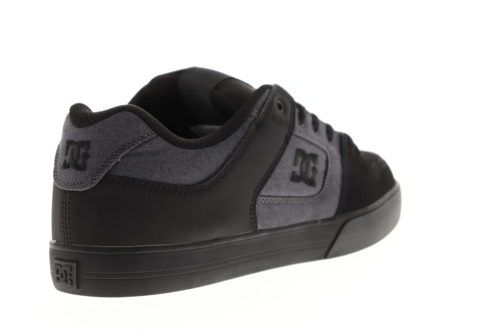 Black Nubuck Leather Low Top Skate Sneakers Shoes for Men by DC - Pure TX SE 320423