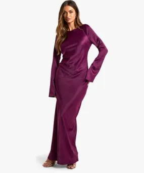 Satin Column Maxi Dress for Women by boohoo