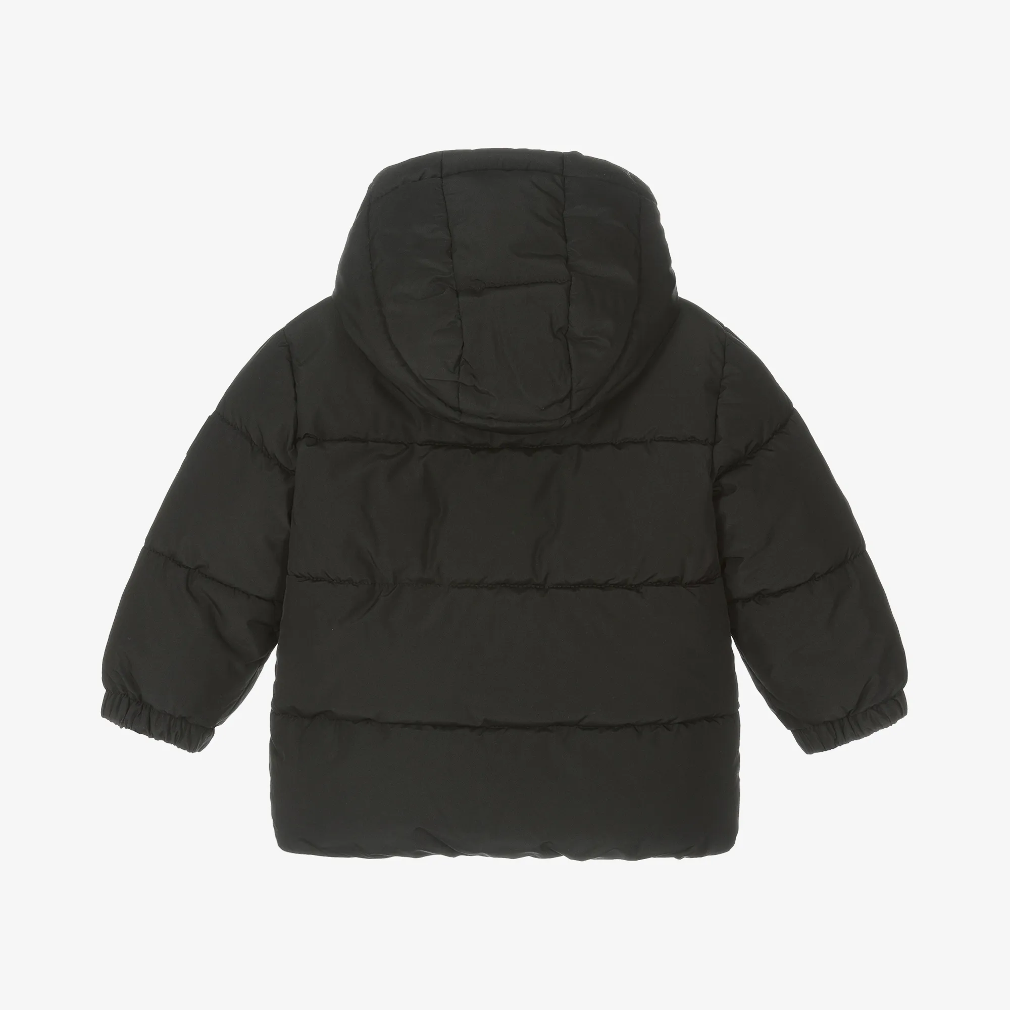 Boys' Black Puffer Jacket with Hood.