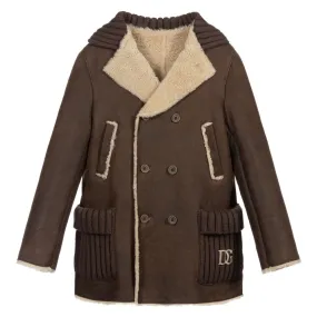 Brown Shearling Coat for Teens.