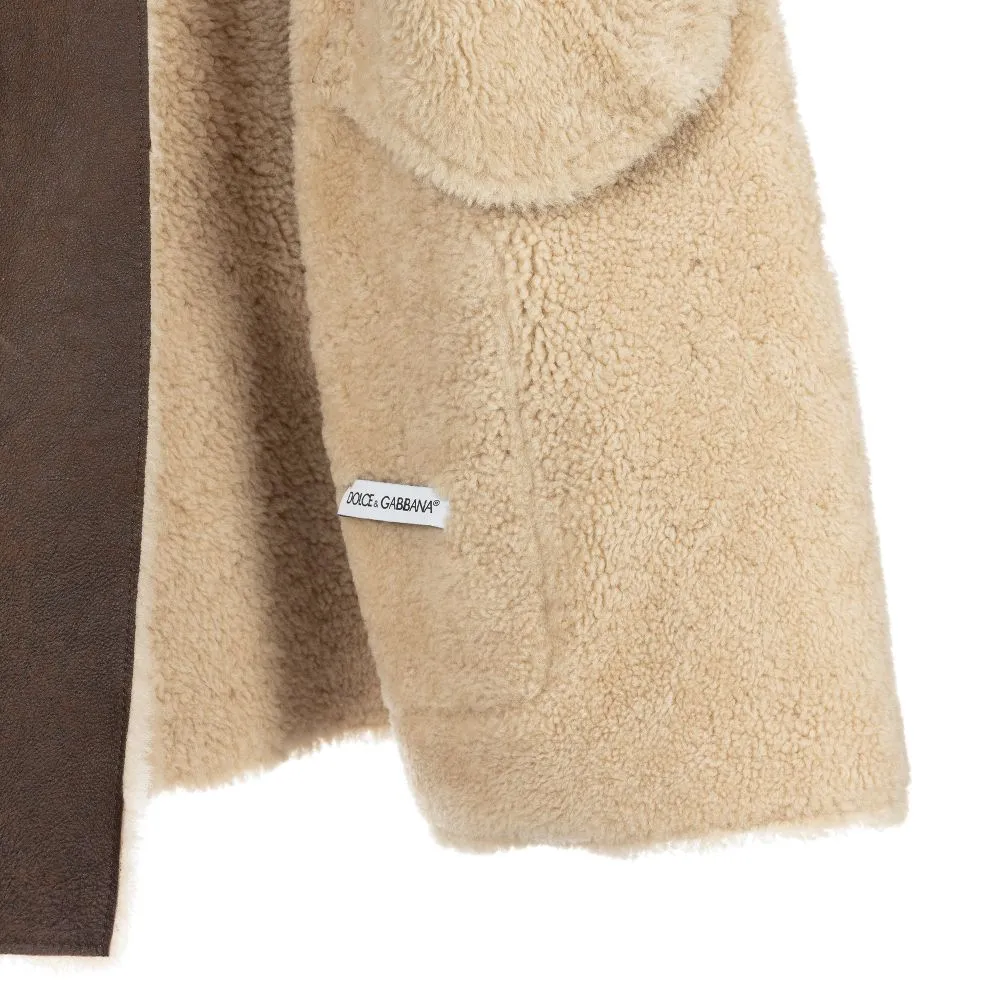 Brown Shearling Coat for Teens.