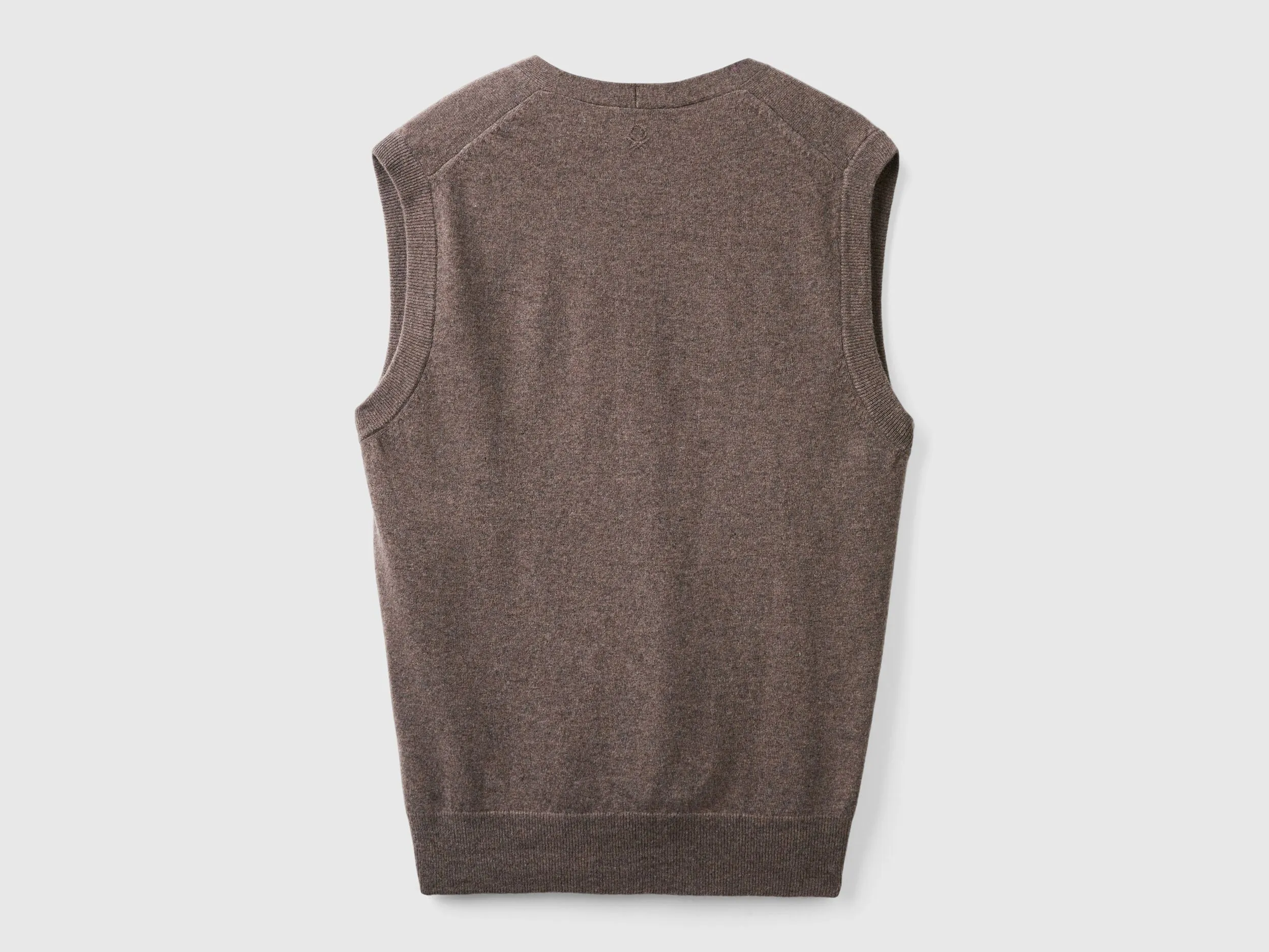 Dark Brown Merino Wool Vest - Benetton