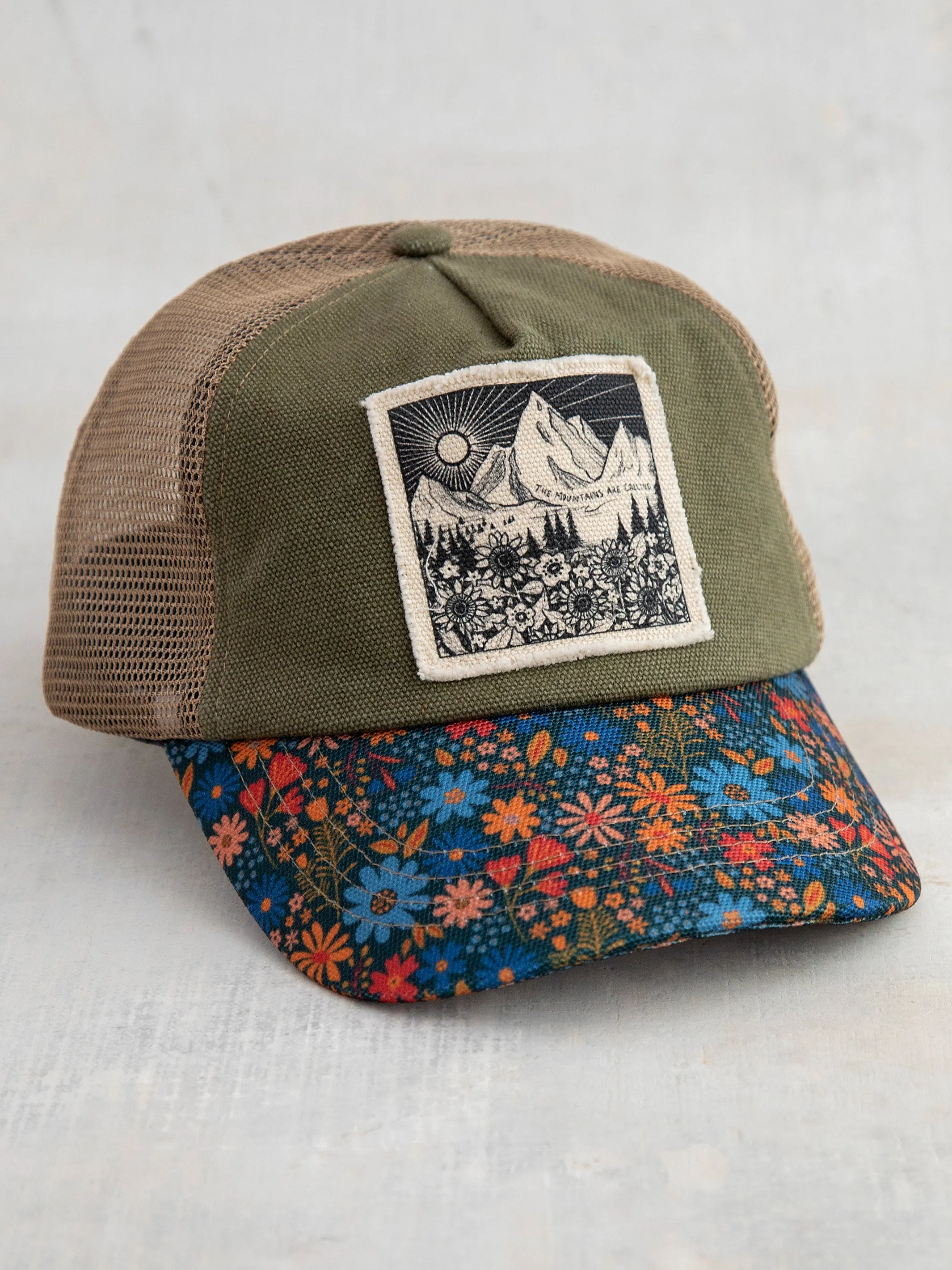 Canvas Mountain Trucker Hat