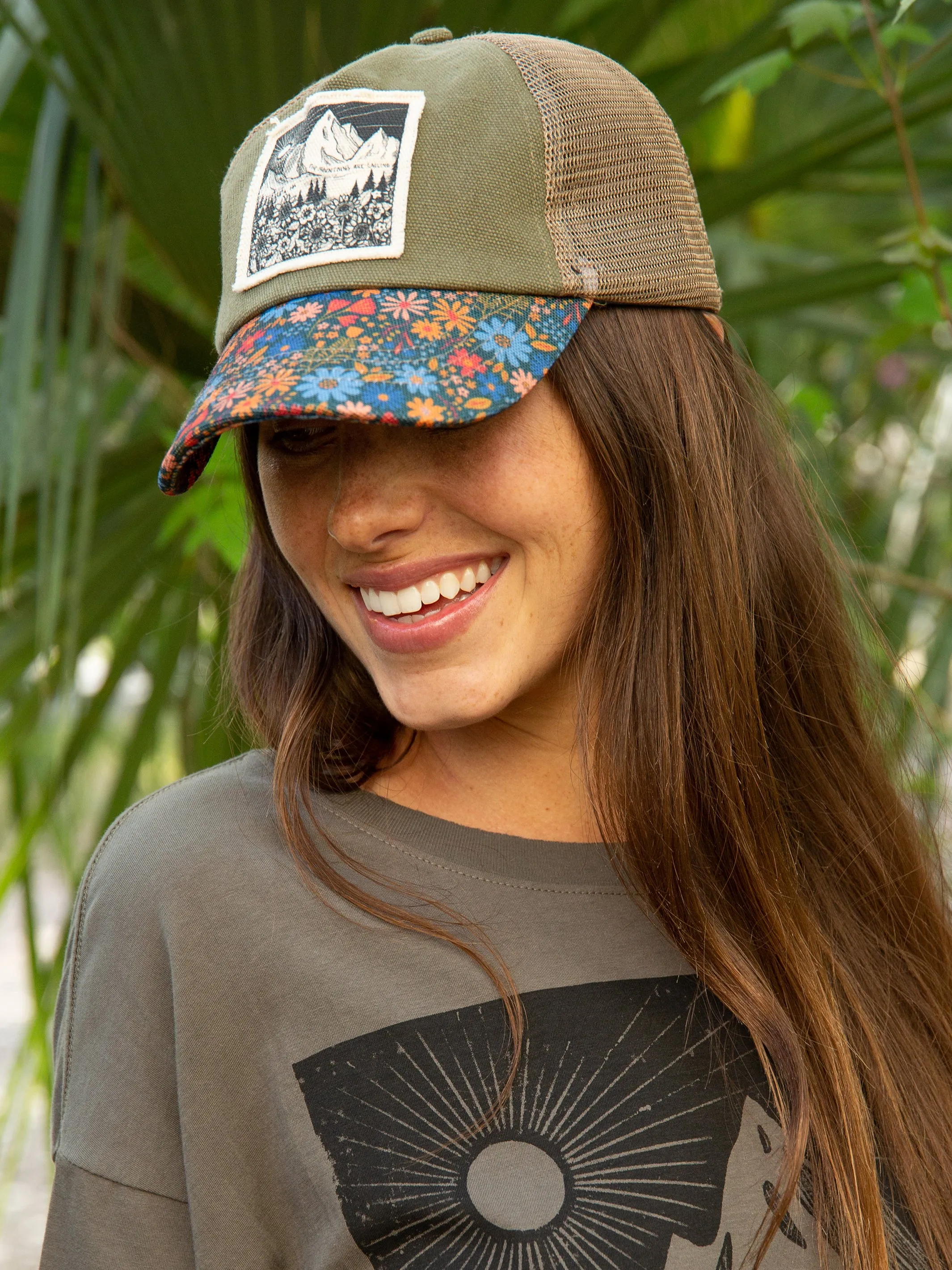 Canvas Mountain Trucker Hat