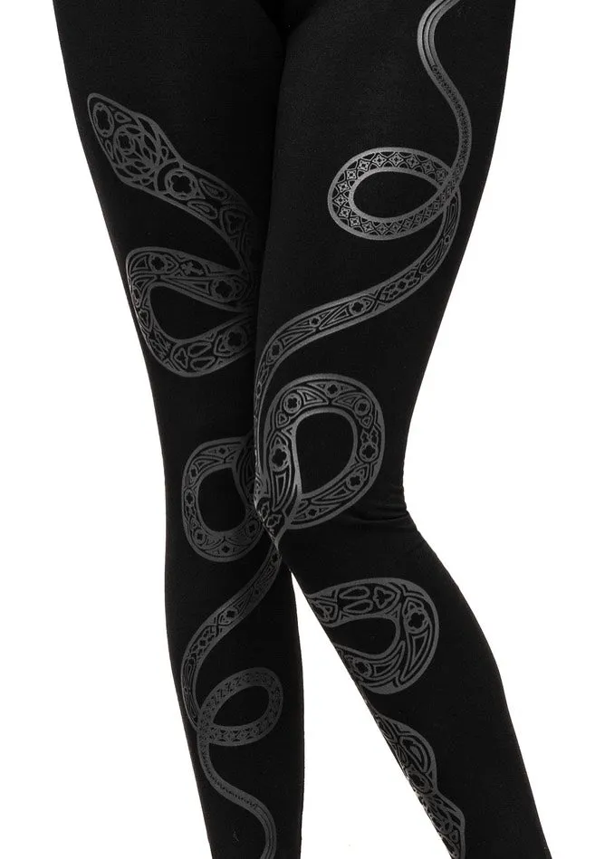 Cathedral Snake Black Leggings - Restyle