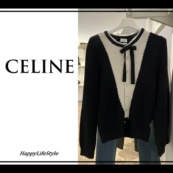 CELINE Bi-color Cardigans With Jewels - Luxury Plain