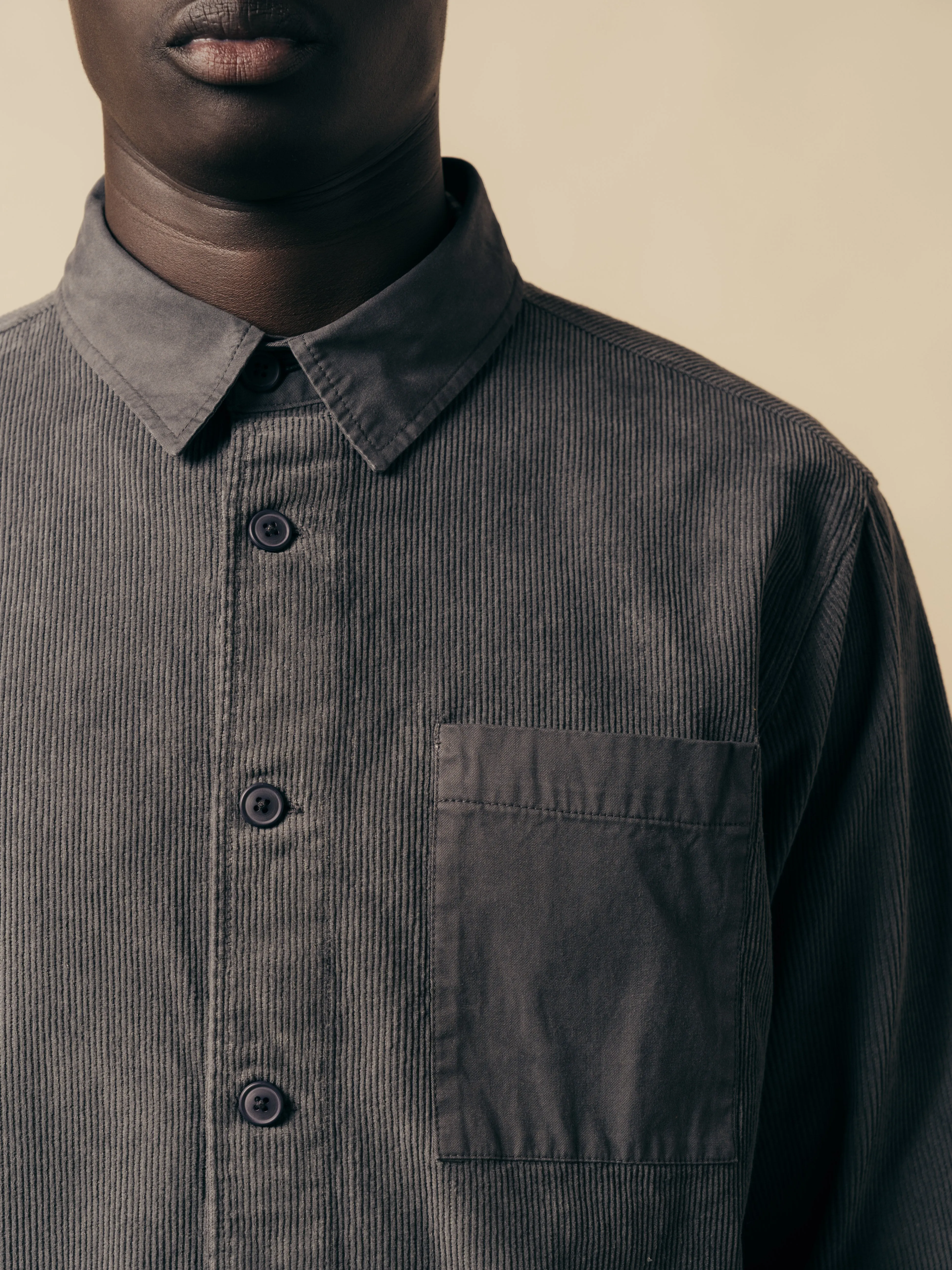 Charcoal Cord/ Twill Blend Rosyth Overshirt