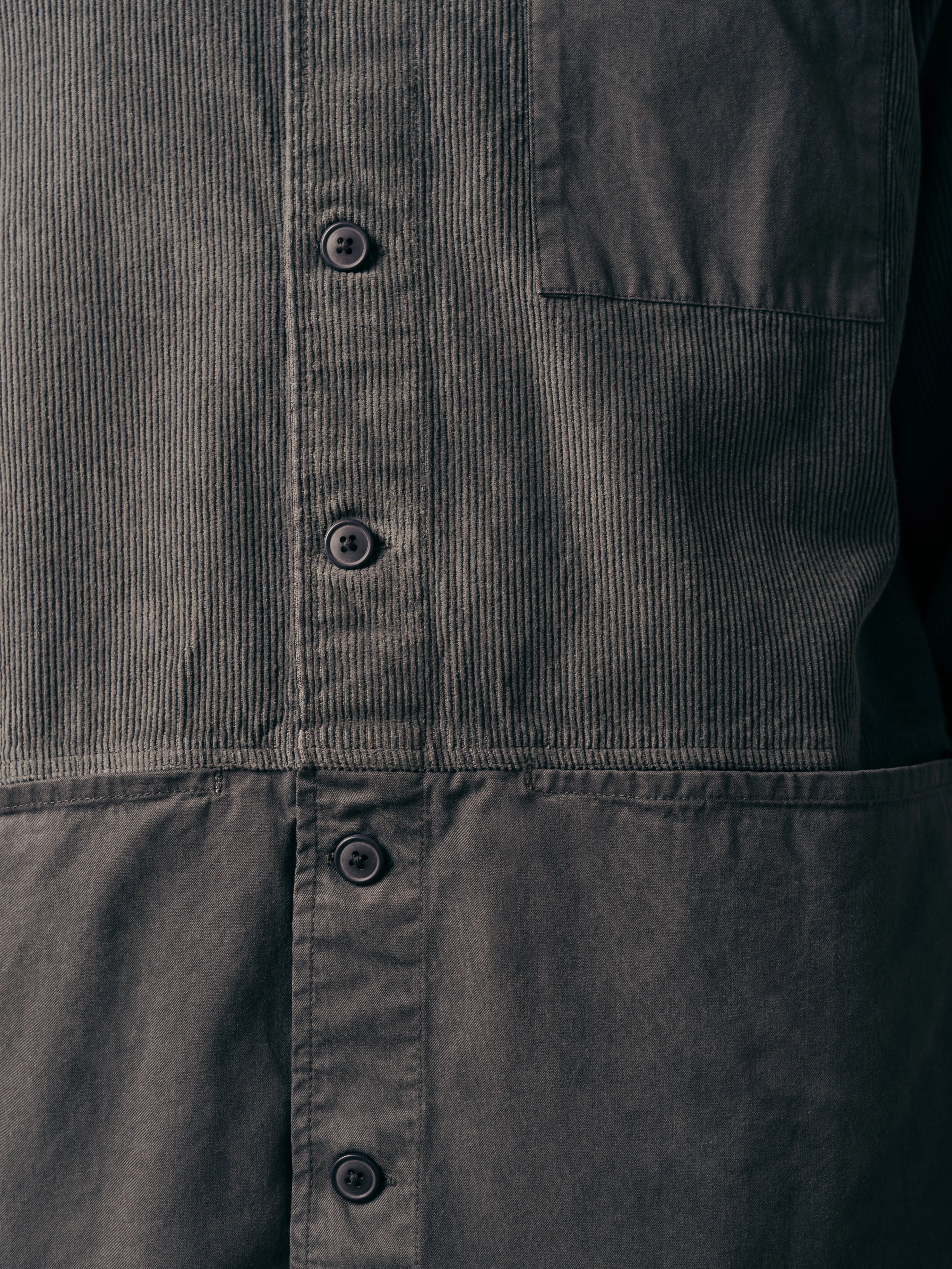 Charcoal Cord/ Twill Blend Rosyth Overshirt