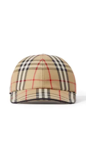 Archive Beige Check Cotton Baseball Cap