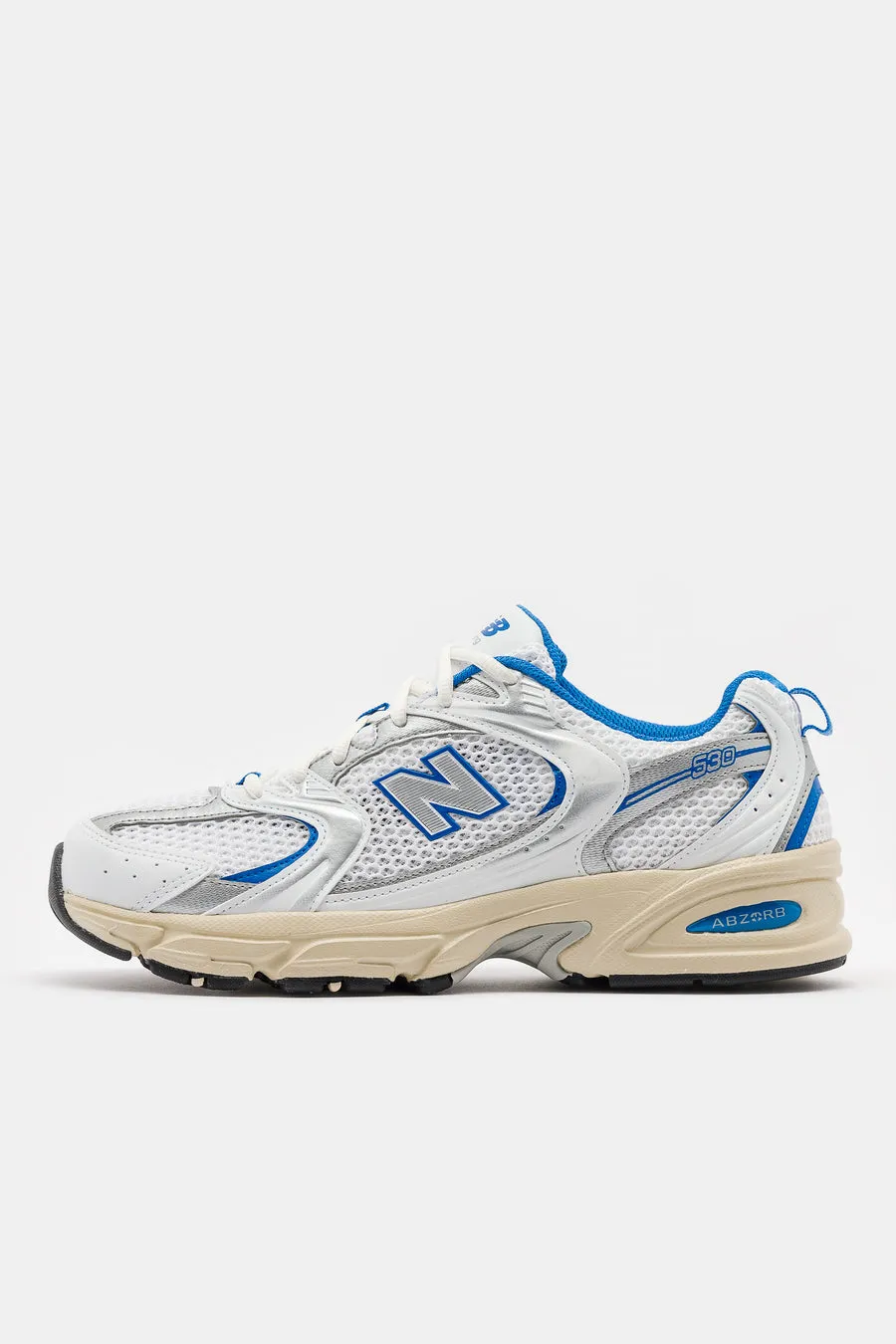 Classic White and Blue Oasis New Balance 530 Sneaker