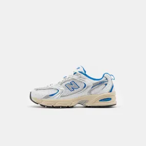 Classic White and Blue Oasis New Balance 530 Sneaker