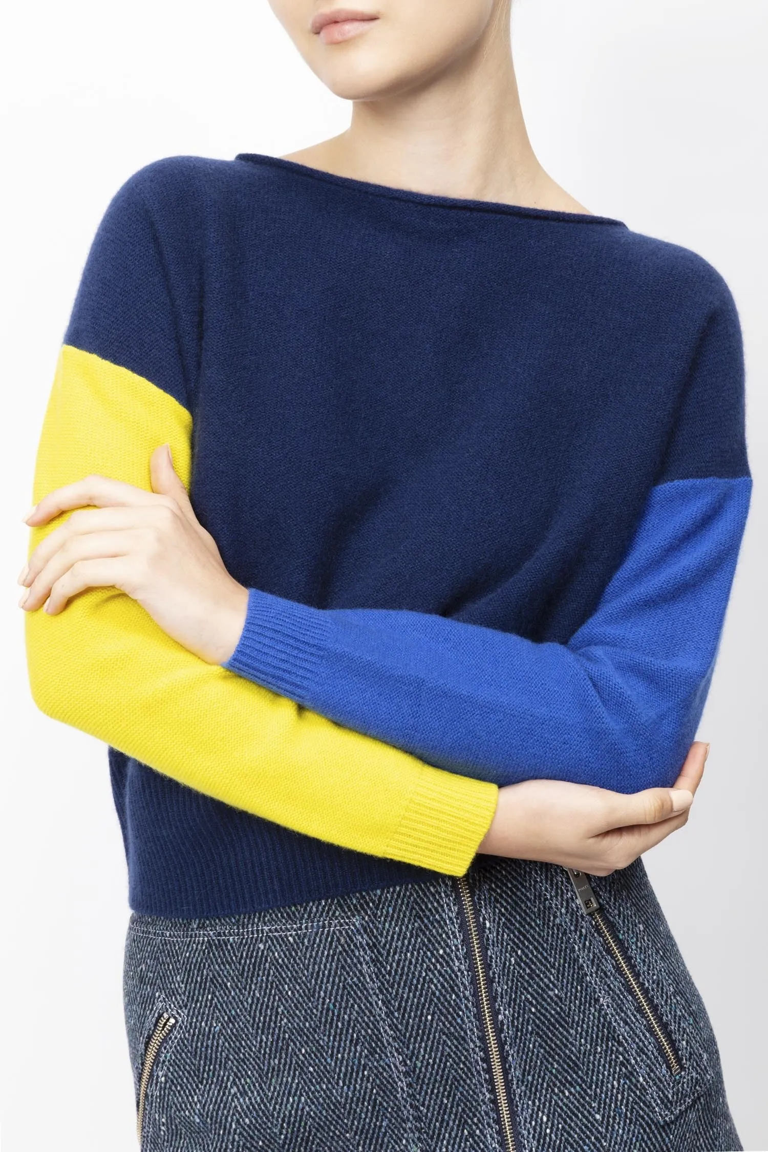 Color Block Cashmere Sweater