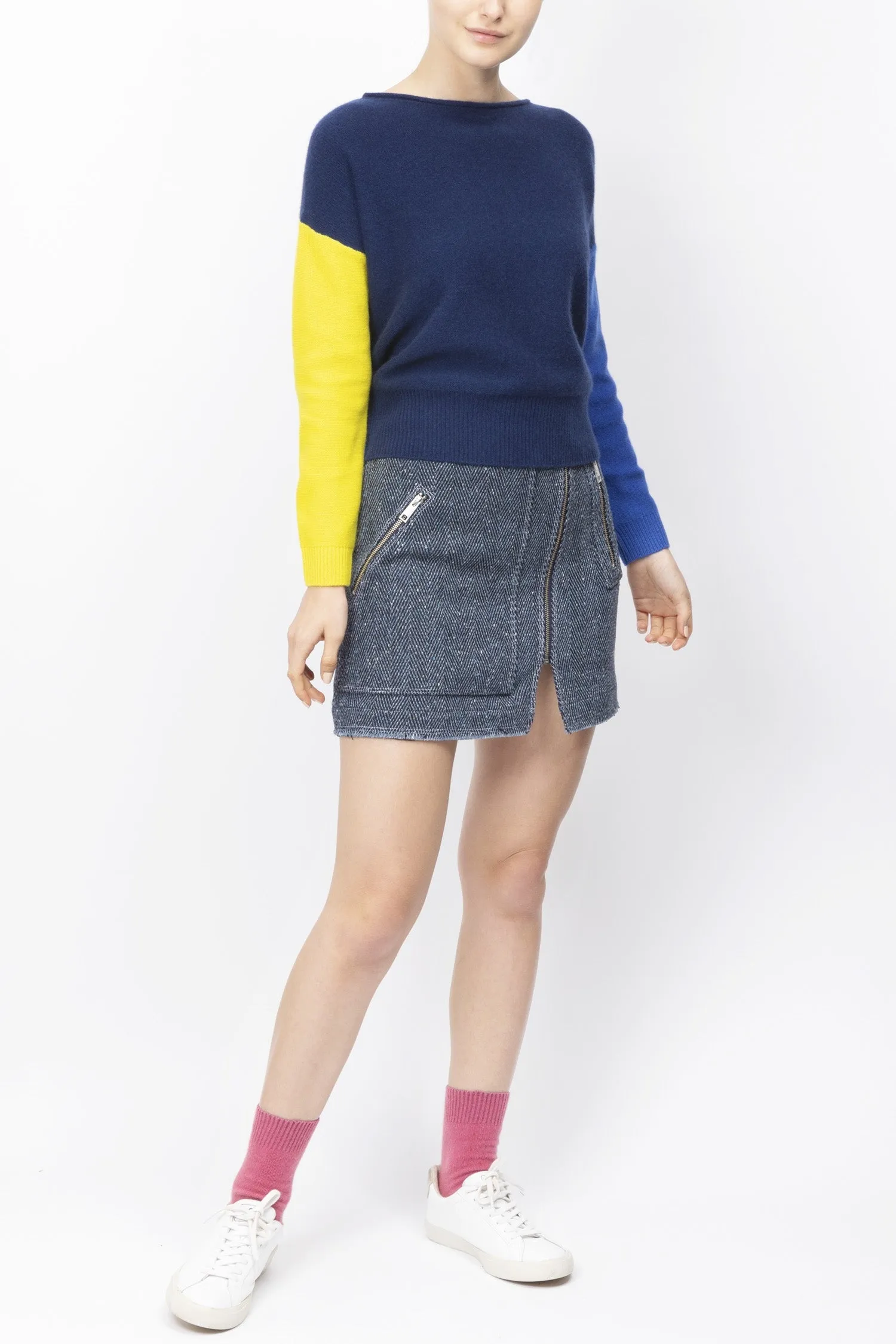 Color Block Cashmere Sweater