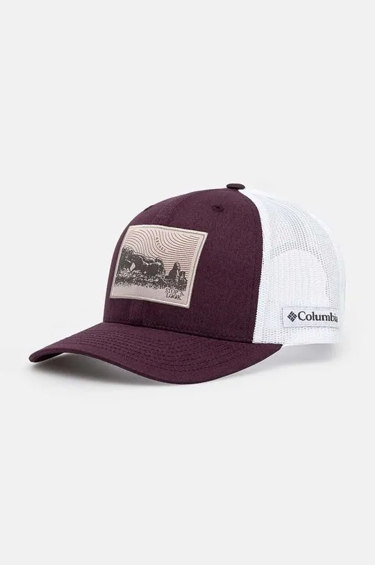 Columbia Maroon Mesh Snap Back Baseball Cap 1652541