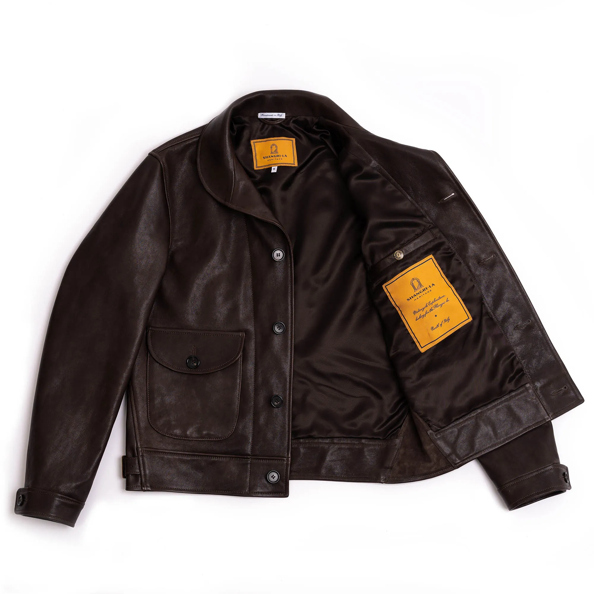 Cossack Leather Jacket by Shangri-la Heritage - Testa di Moro Lambskin