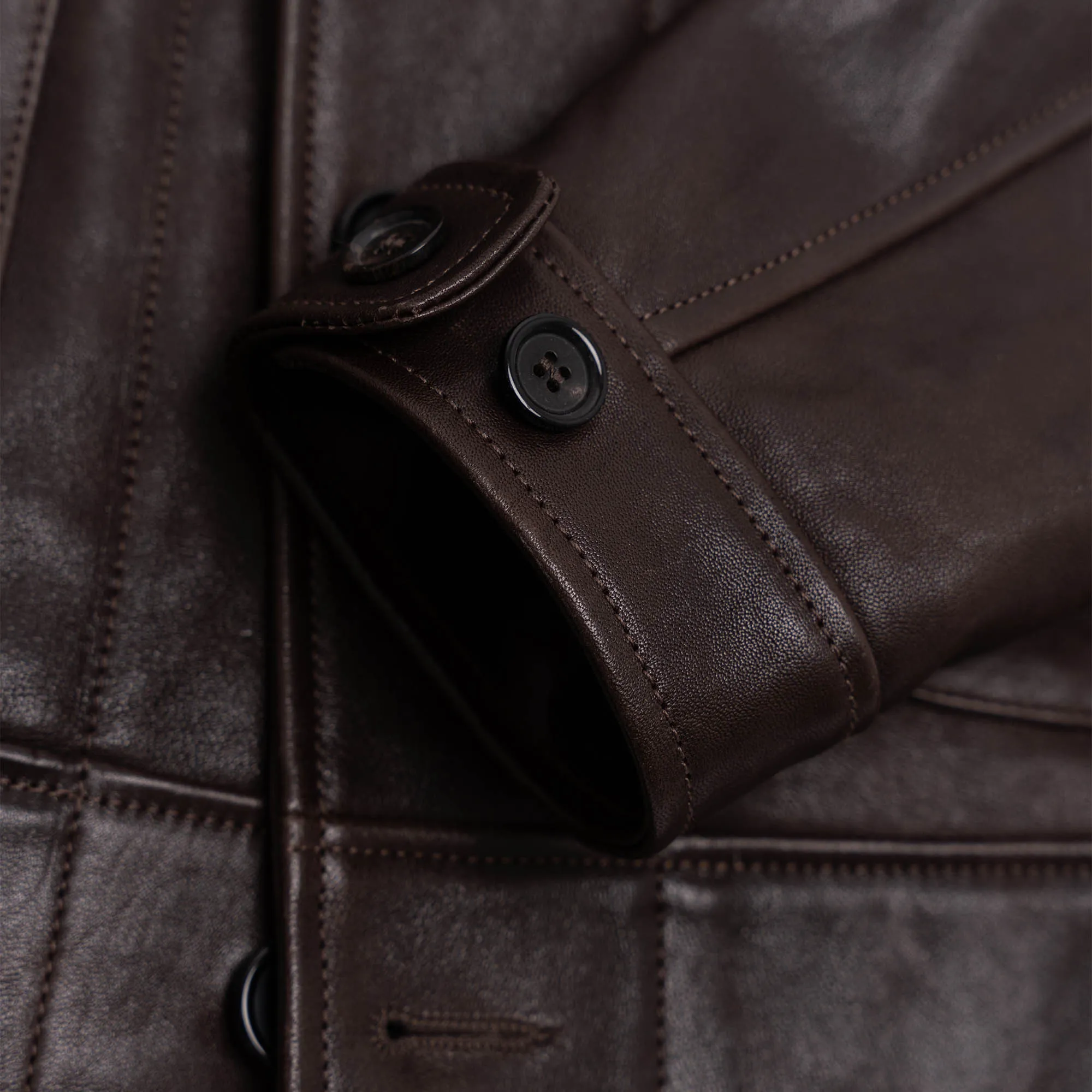 Cossack Leather Jacket by Shangri-la Heritage - Testa di Moro Lambskin