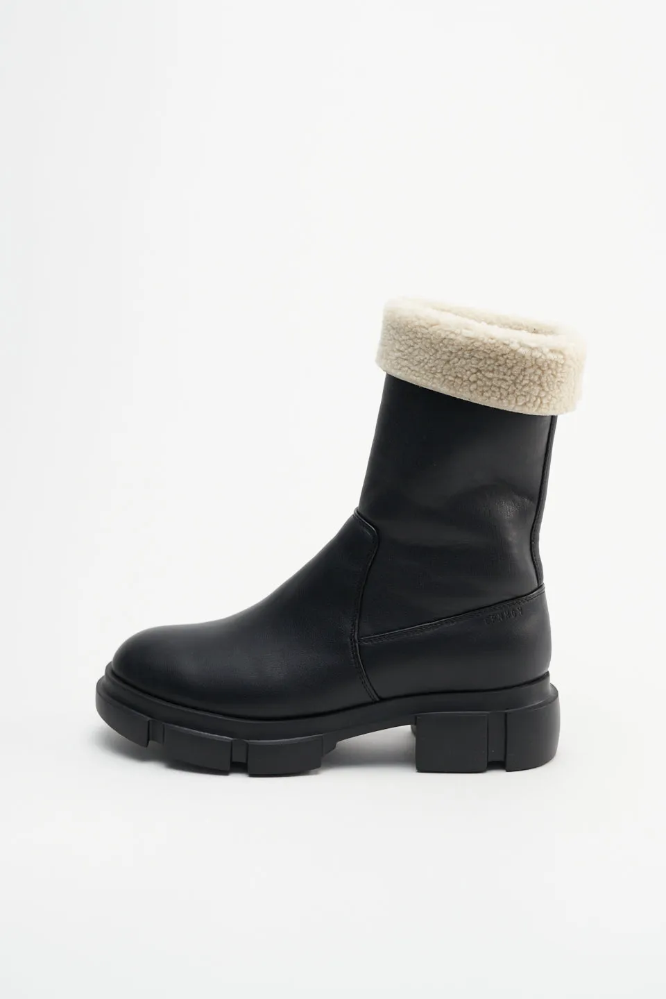 Cruelty-Free Teddy Nappa Black Ankle Boots