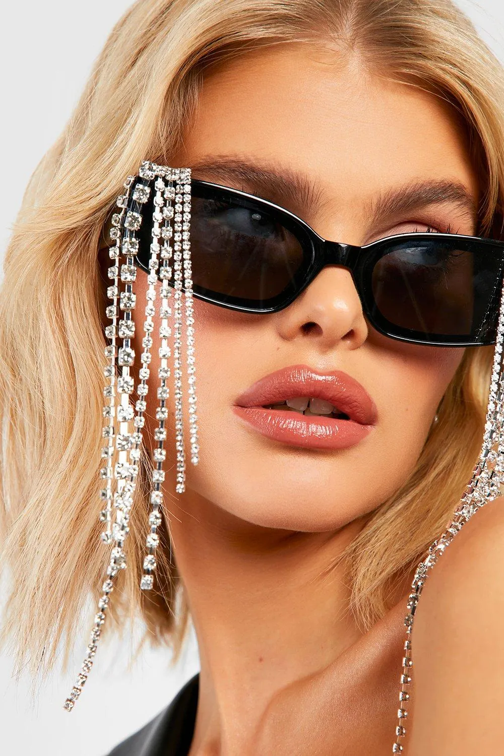 Crystal Droplet Square Sunglasses