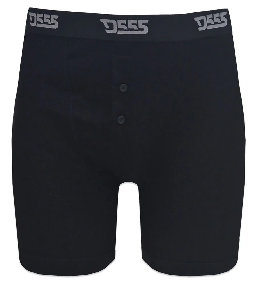 D555 Big Mens Pack of Three Black Cotton Boxer Shorts - DRIVER 2